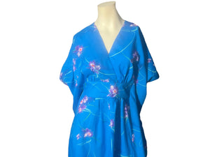 Vintage 70's blue Hawaiian dress caftan