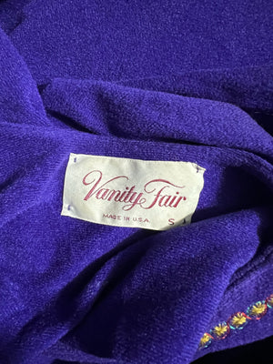 Vintage Vanity Fair purple Terry robe S