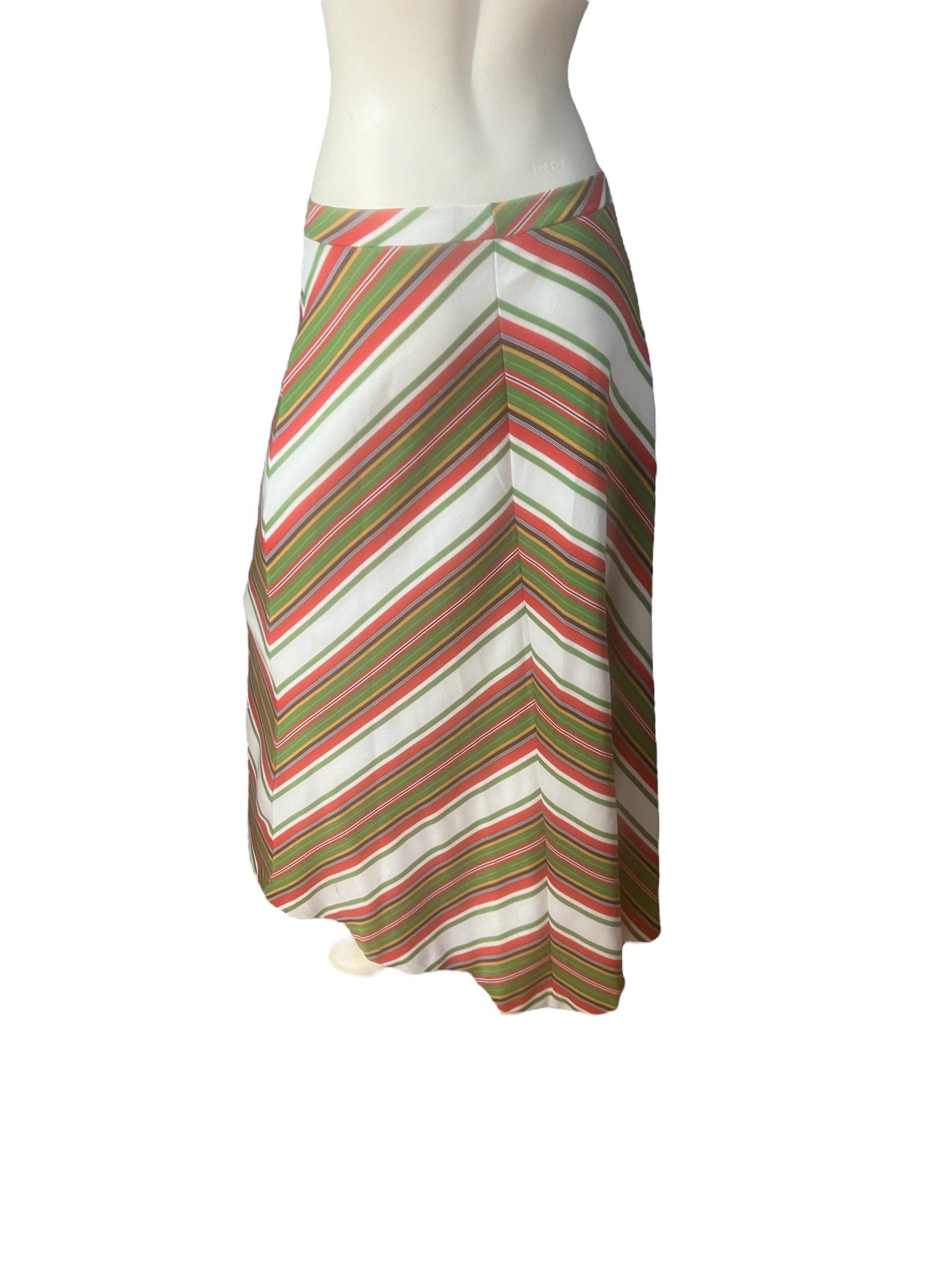 Vintage 70's chevron stripe long skirt L