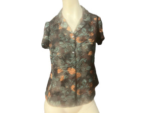 Vintage 80's handmade floral blouse S