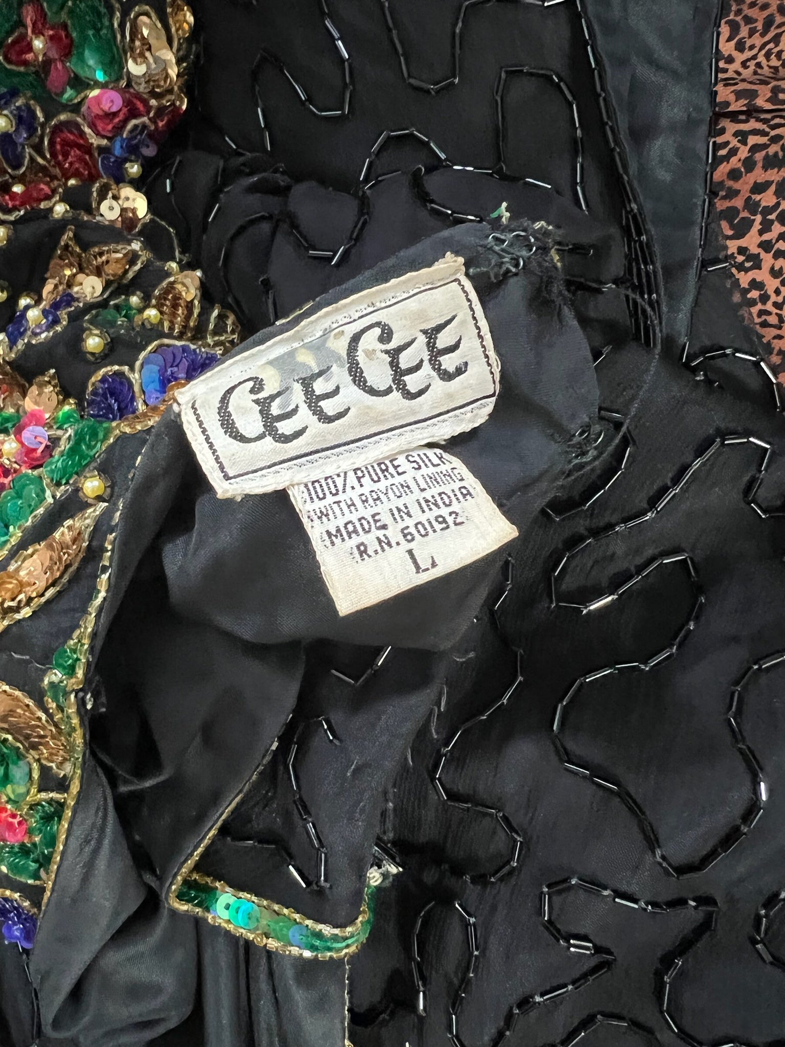 Vintage 80's Cee Cee bead & sequin dress L