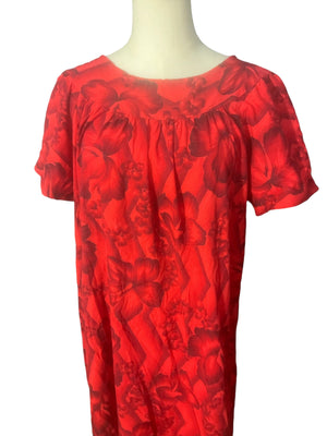 Vintage 60's red Hawaiian dress La Rosa