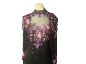 Vintage sequin and bead dress Laurence Kazar M L