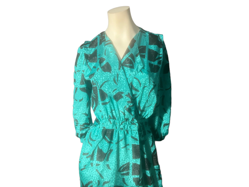 Vintage 80's Jonathan Martin green dress M