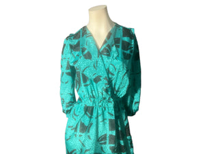 Vintage 80's Jonathan Martin green dress M