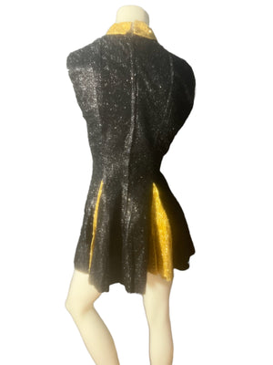 Vintage 60's black and gold mini costume S M