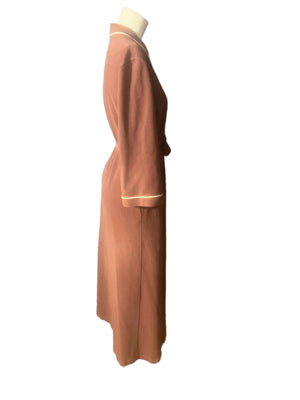 Vintage 70's Vanity Fair brown long robe S