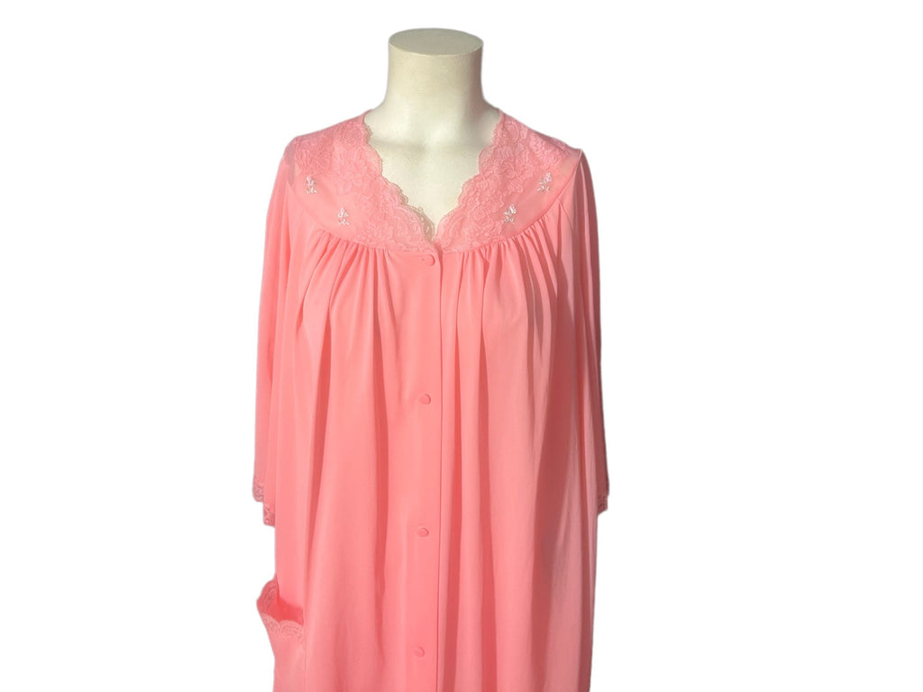 Vintage pink Shadowline robe L