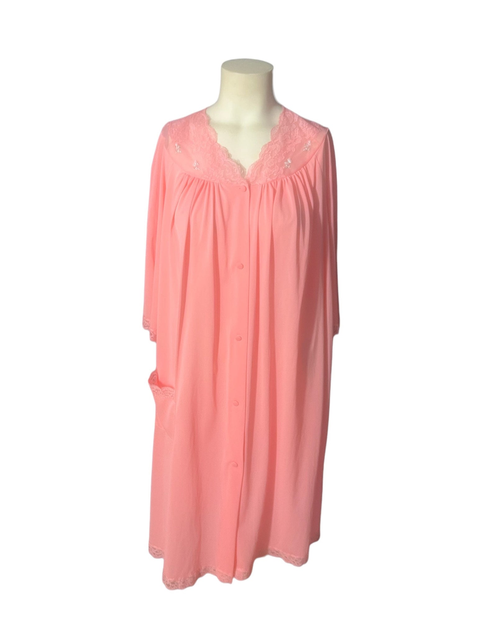 Vintage pink Shadowline robe L