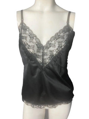 Vintage lingerie camisole black Dawn to Dusk M