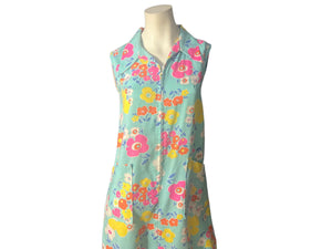 Vintage 60's mod flower house dress M