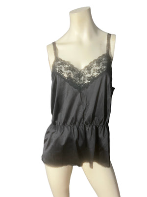 Vintage black camisole lingerie top L XL