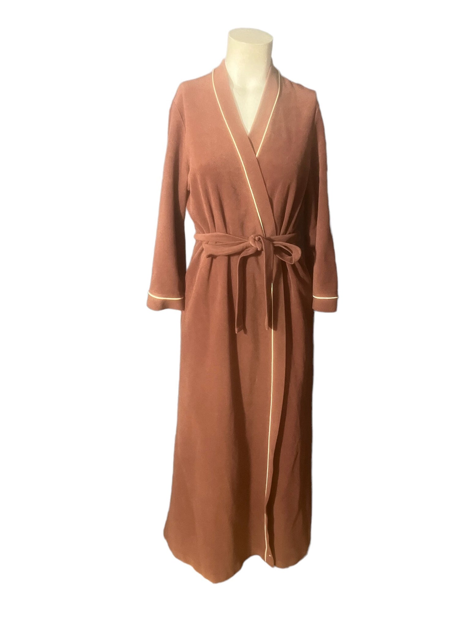 Vintage 70's Vanity Fair brown long robe S