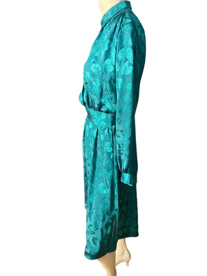 Vintage green 80's dress M 6 Caron