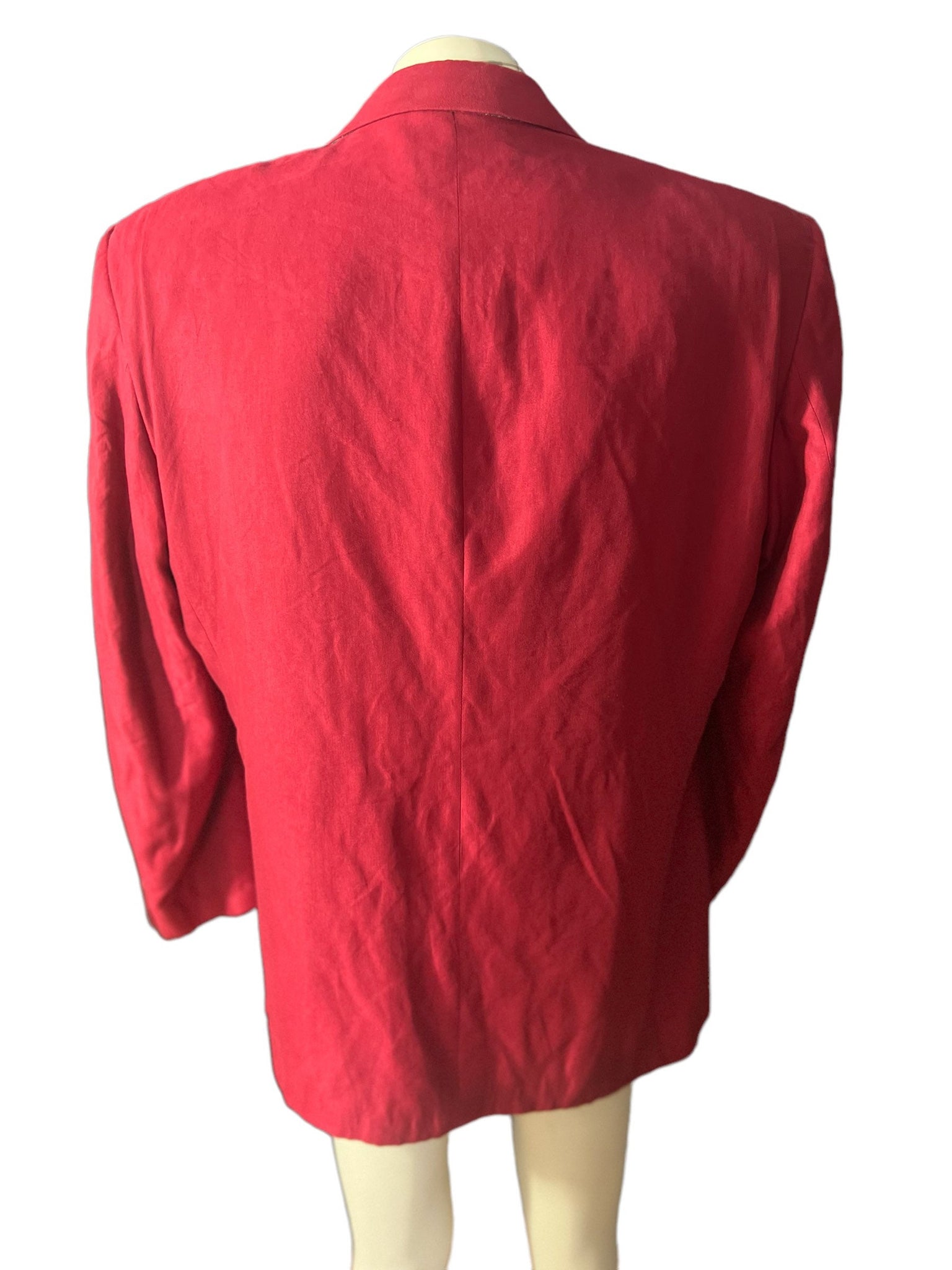 Vintage ultra suede red men's suit jacket 44