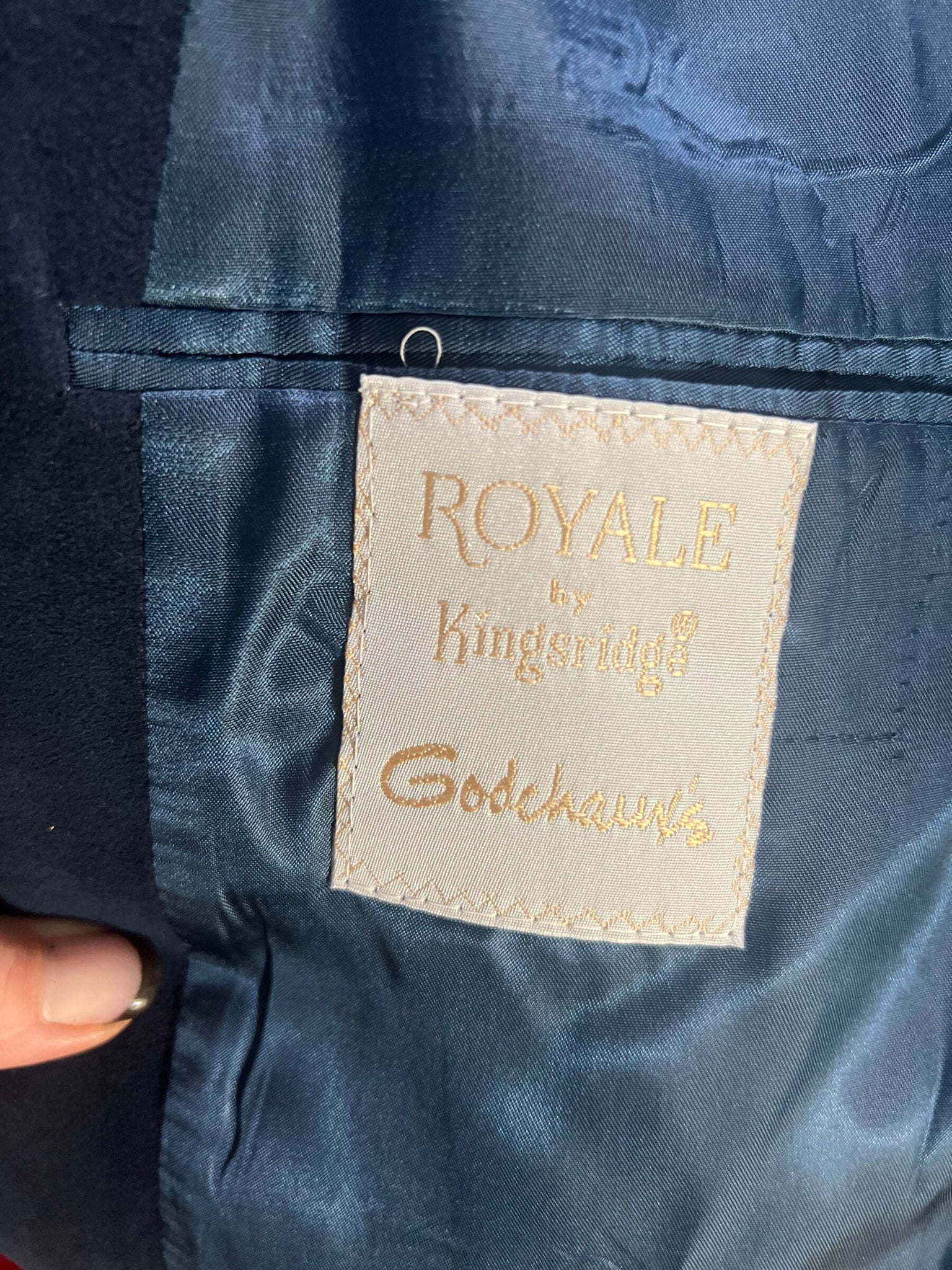 Vintage blue Royale by Knightsbridge men's suit jacket 44