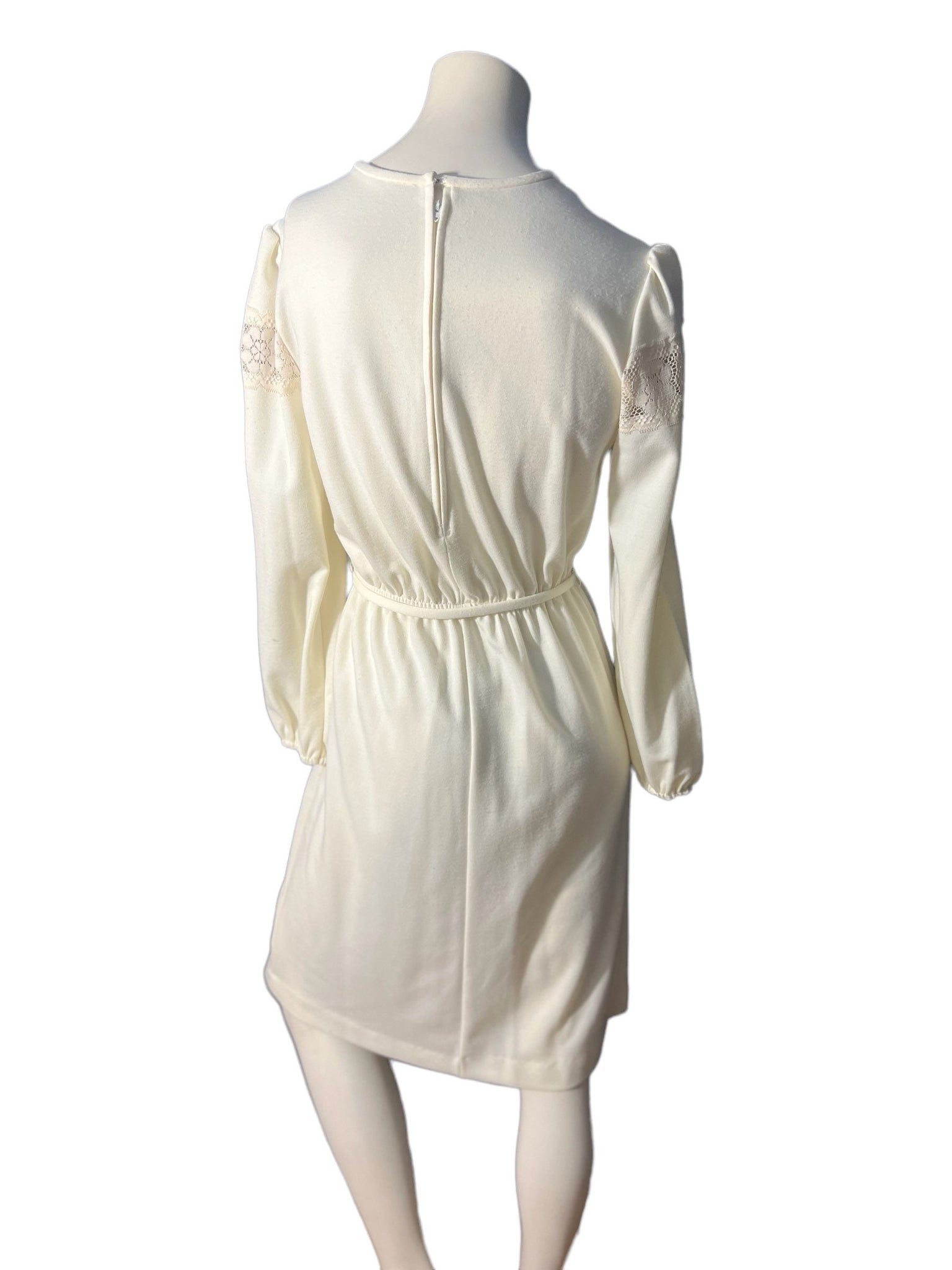 Vintage 70's off white knit dress M