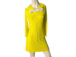 Vintage 60's yellow mini dress M