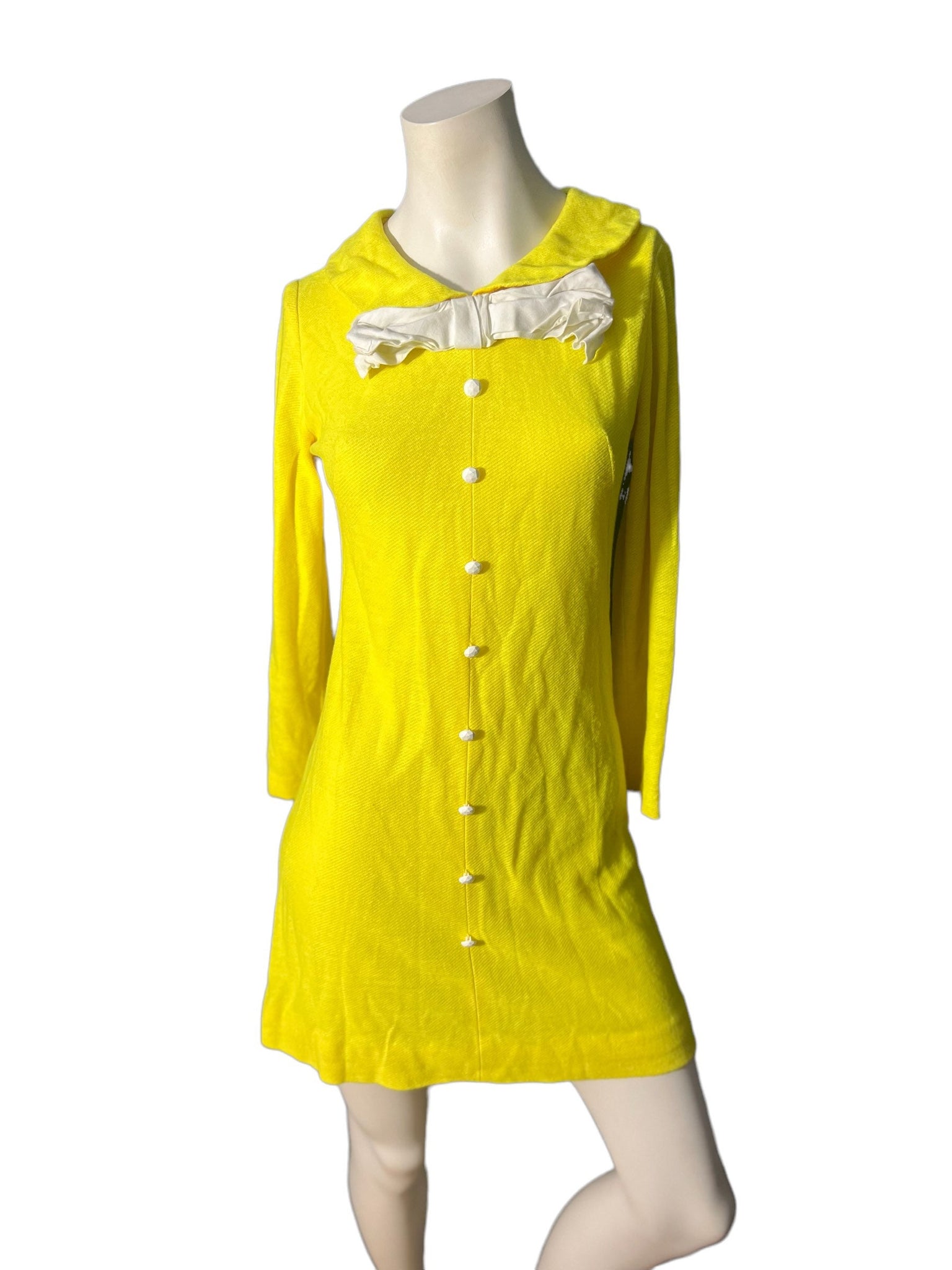 Vintage 60's yellow mini dress M