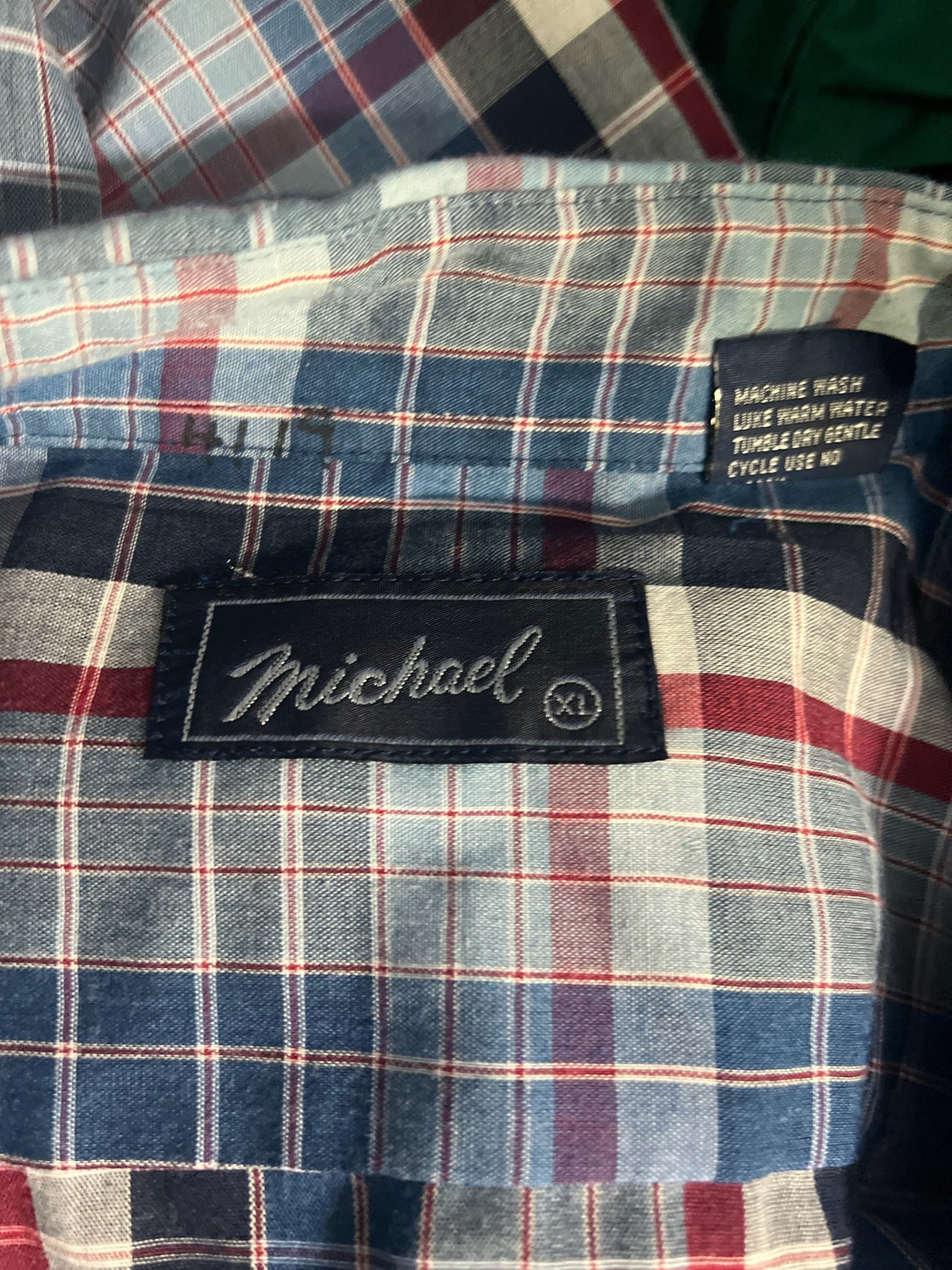 Vintage plaid men's shirt XL