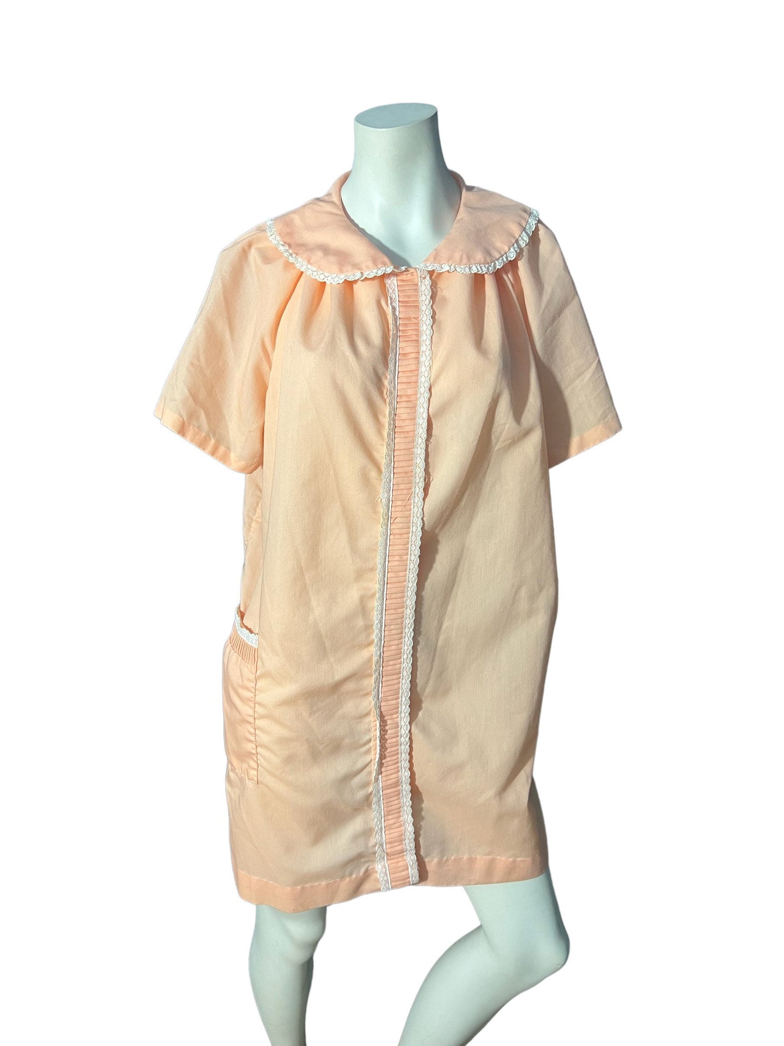 Vintage peach cotton robe Dan-Ellen L 42