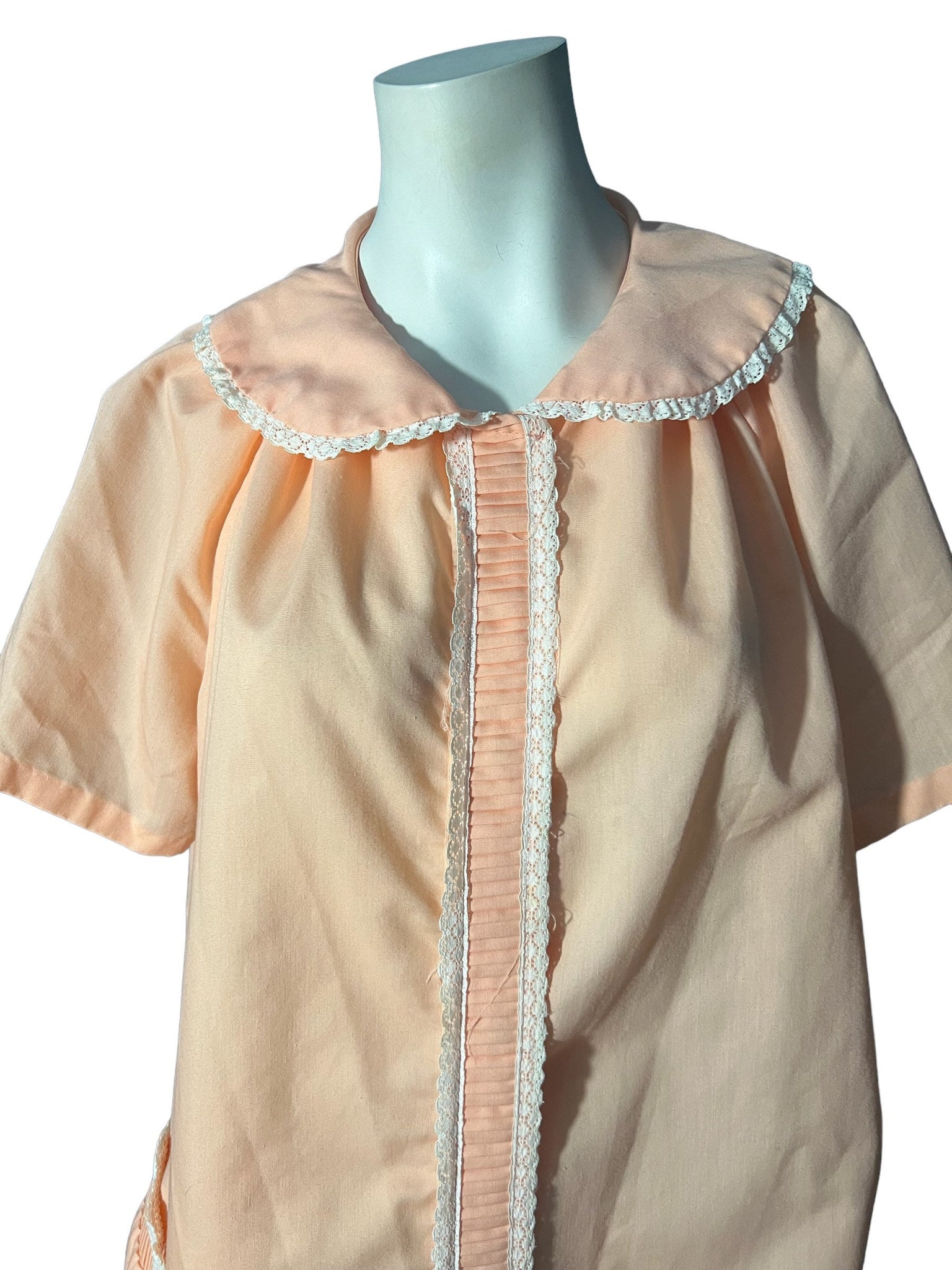 Vintage peach cotton robe Dan-Ellen L 42