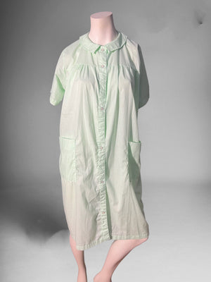 Vintage cotton green robe Carole M