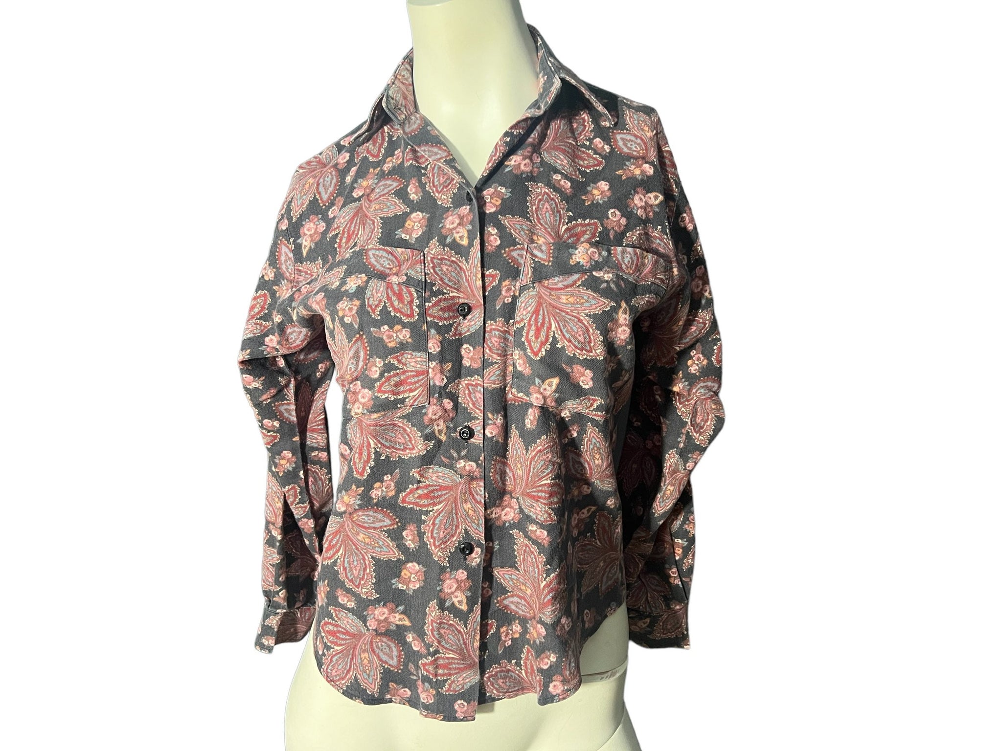 Vintage 70’s paisley women’s shirt xs