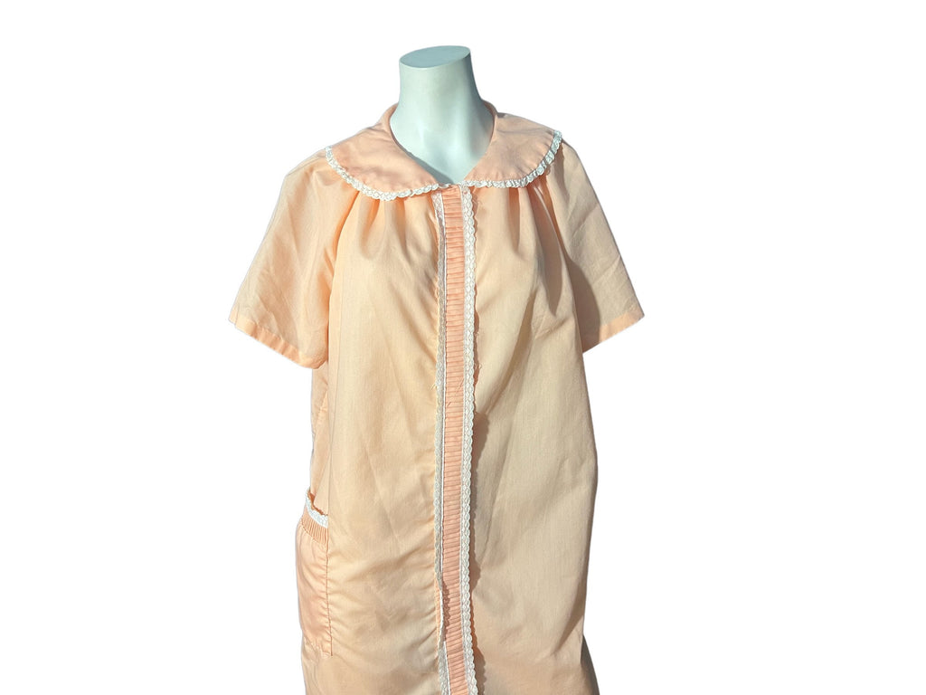 Vintage peach cotton robe Dan-Ellen L 42