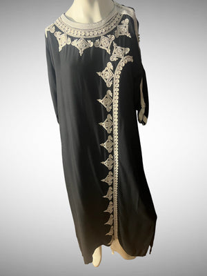 Vintage black caftan dress L