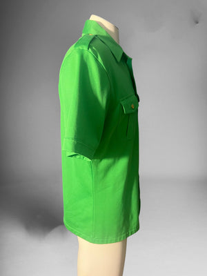 Vintage 70's green shirt Featherlock by Enro sz L