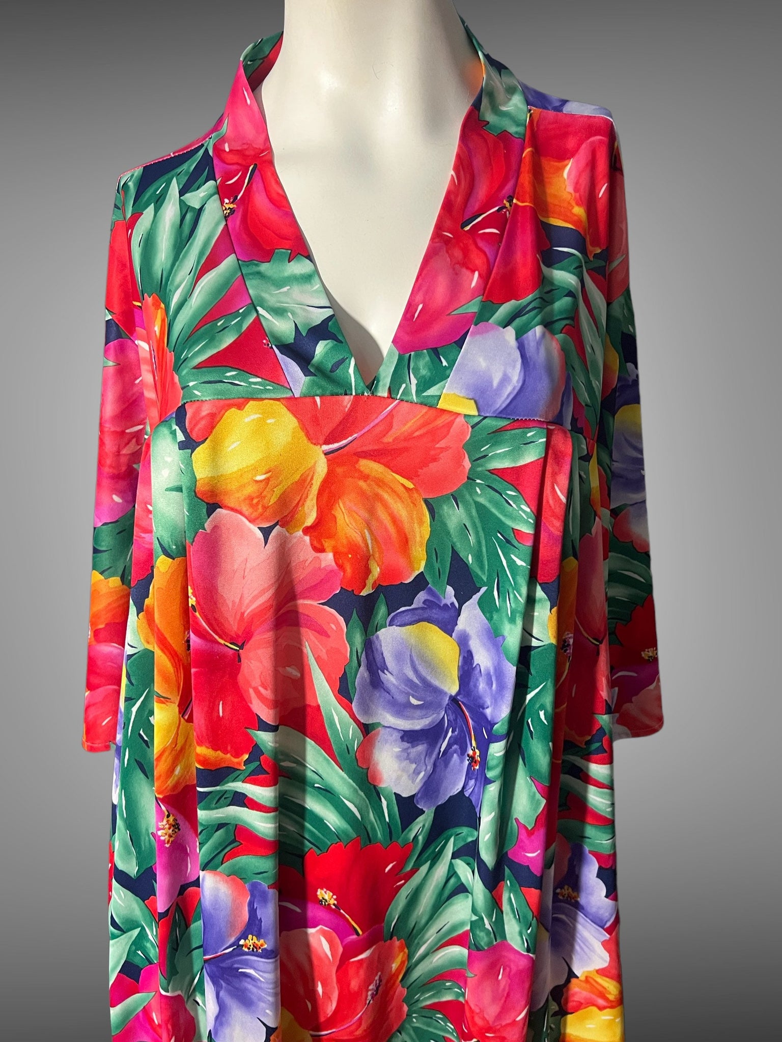 Vintage 80's tropical caftan dress one size