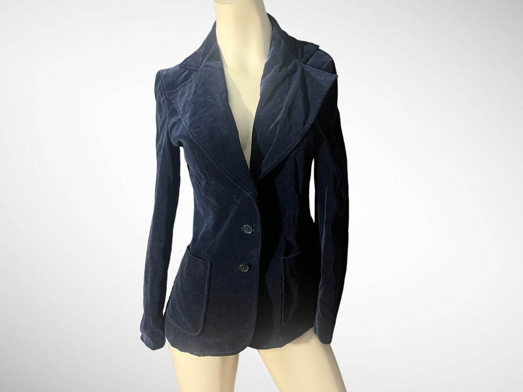 Vintage 70's velvet blue jacket Ms Shannon M