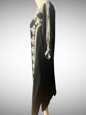 Vintage black caftan dress L