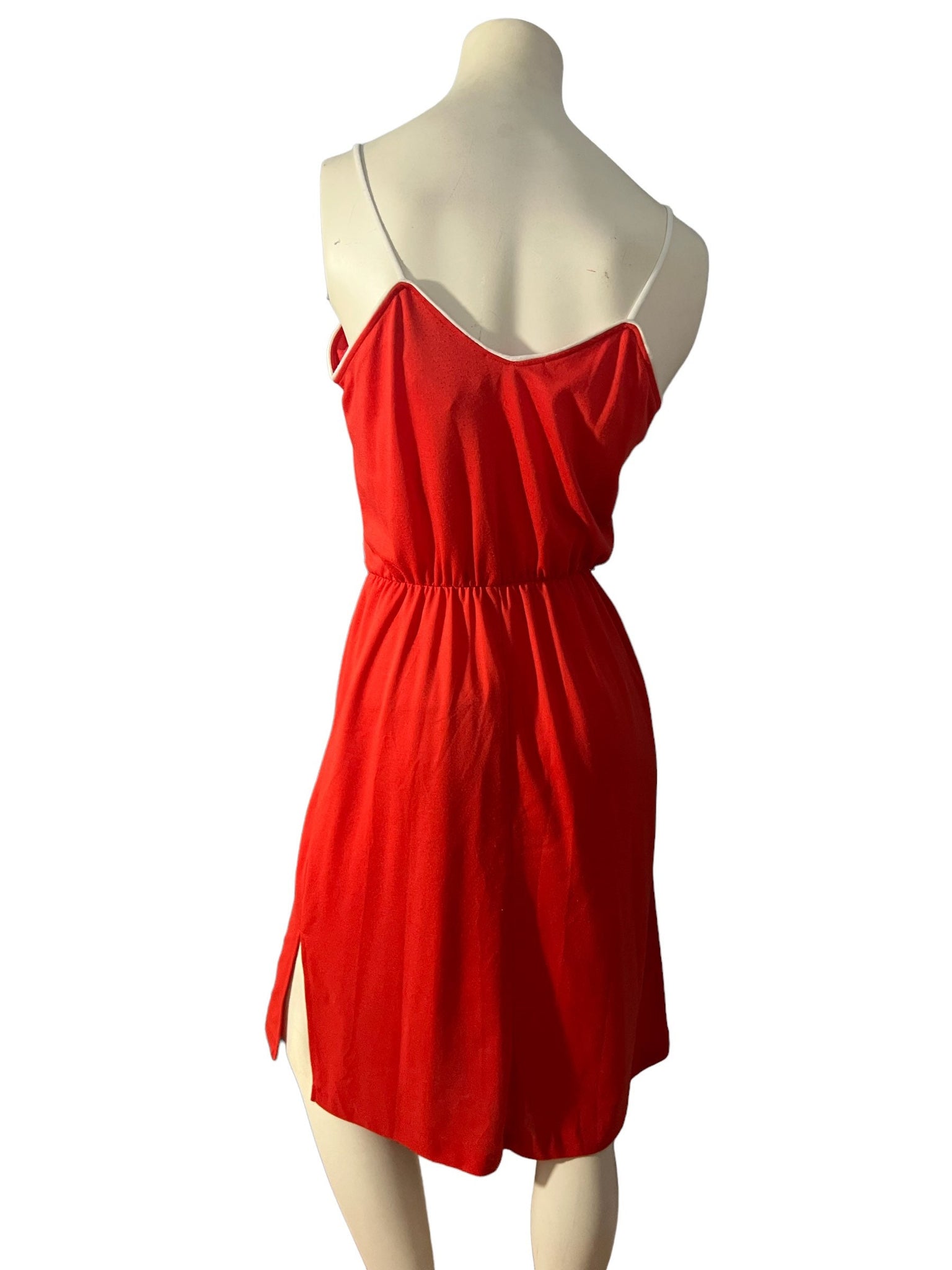 Vintage 70's red jersey sun dress Leisure Living M