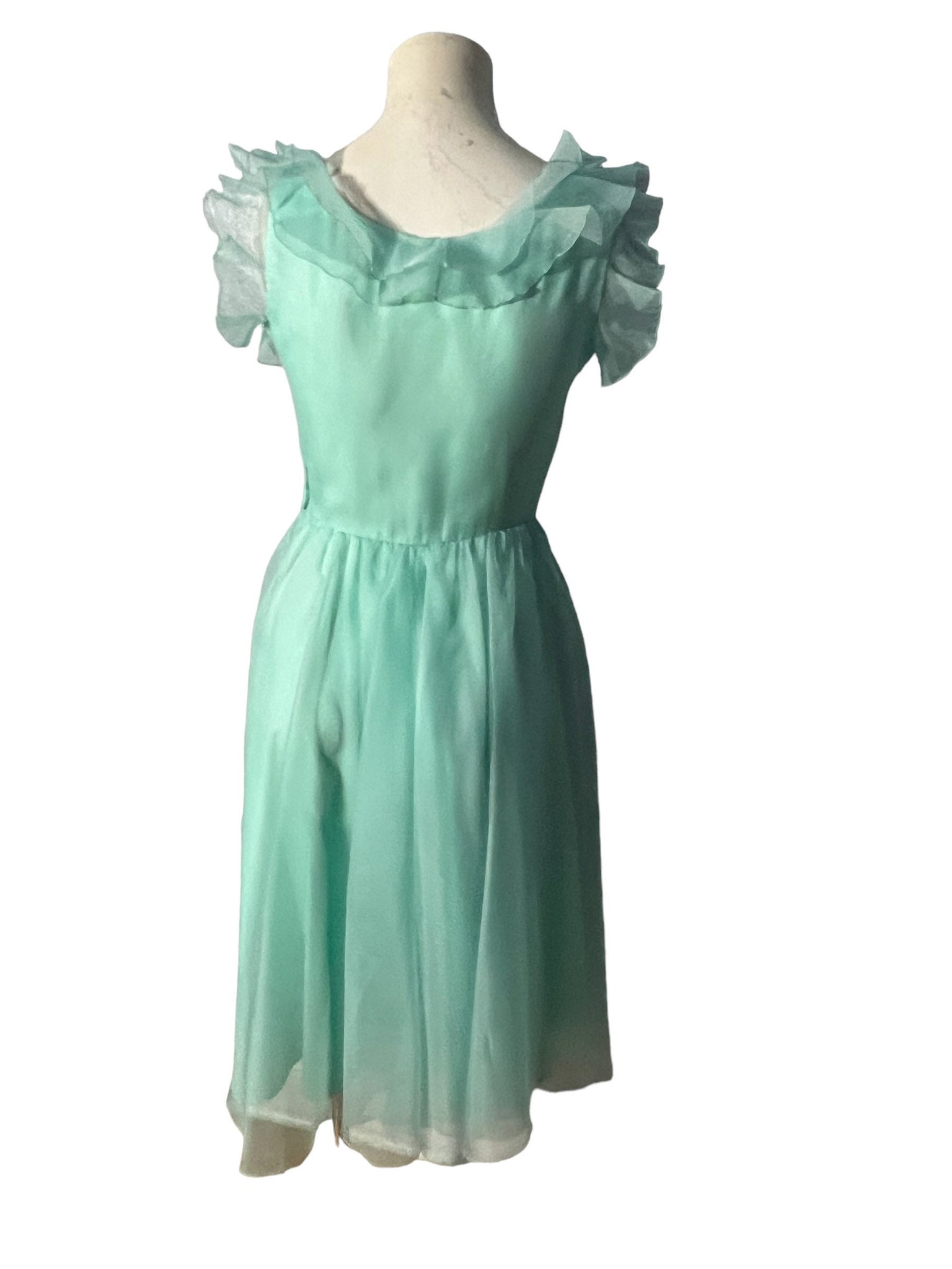 Vintage 60's turquoise party dress S