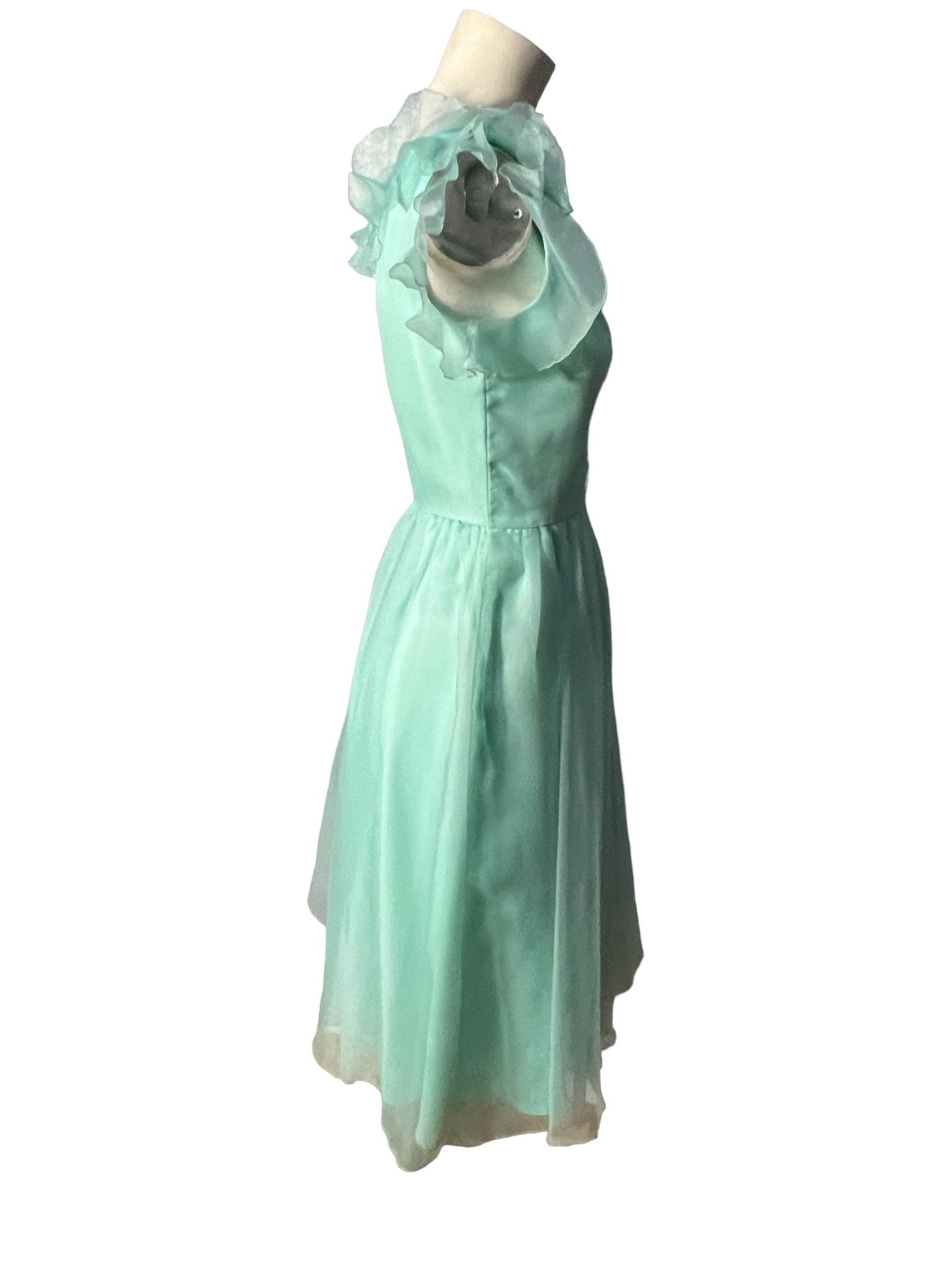 Vintage 60's turquoise party dress S