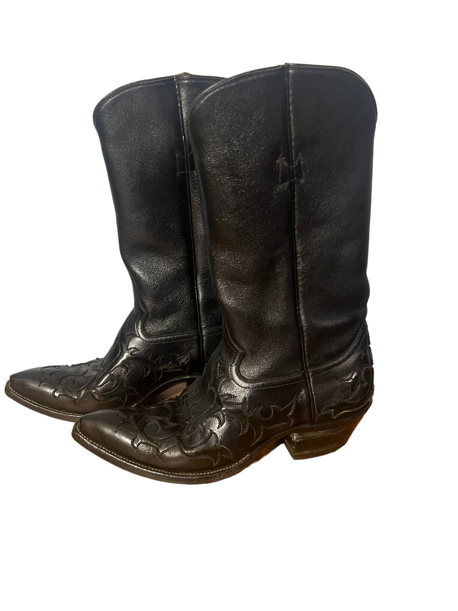 Vintage black Rocketbuster cowboy boots 5D