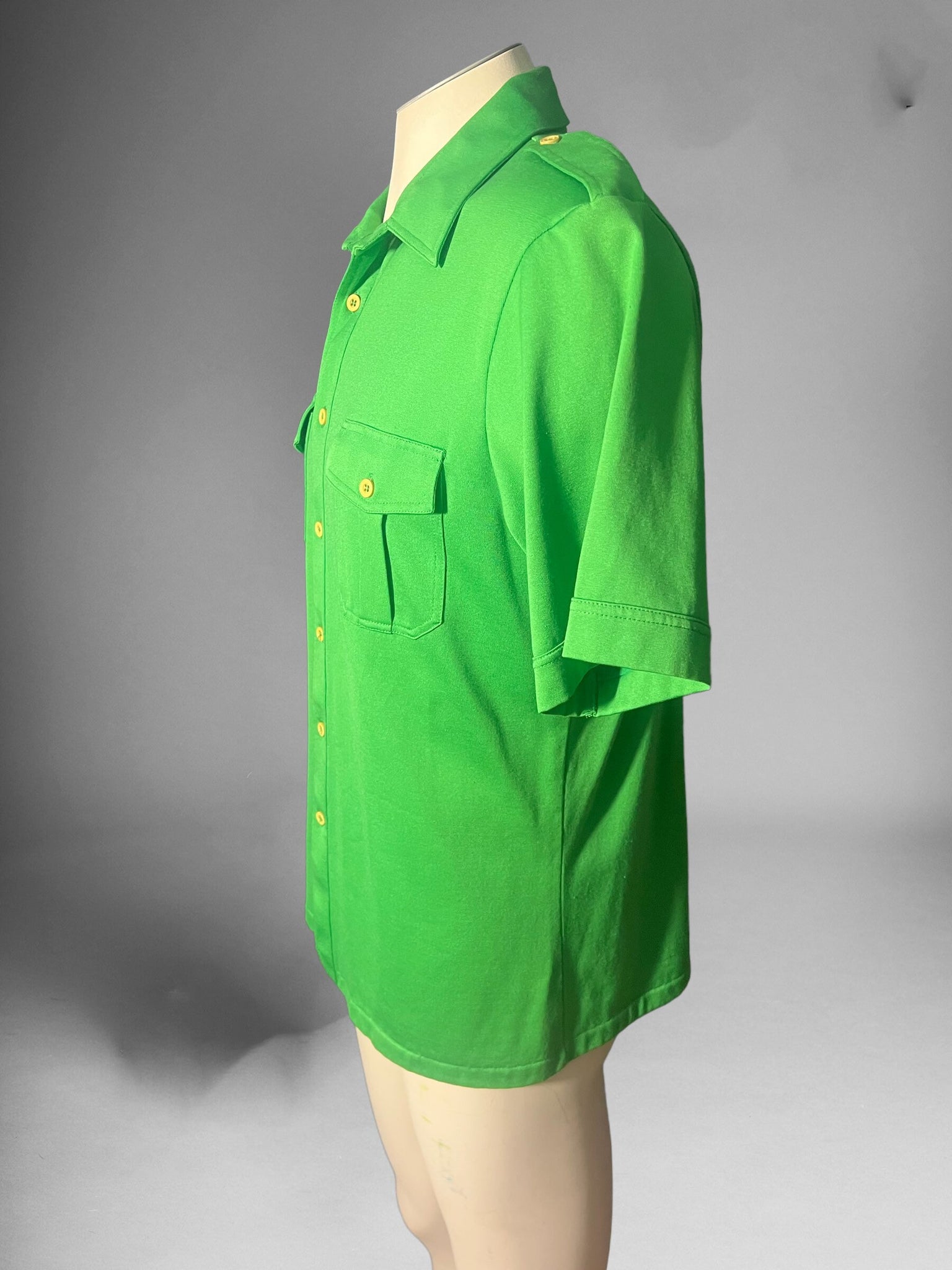 Vintage 70's green shirt Featherlock by Enro sz L