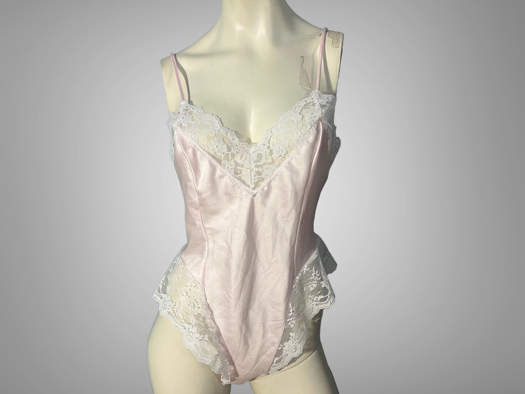 Vintage 80's pink teddy lingerie Nicole M