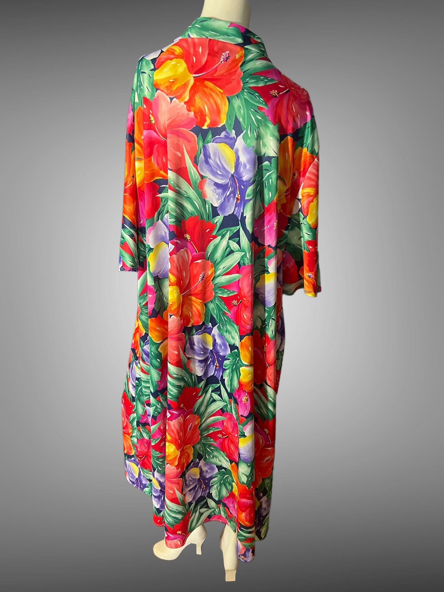 Vintage 80's tropical caftan dress one size