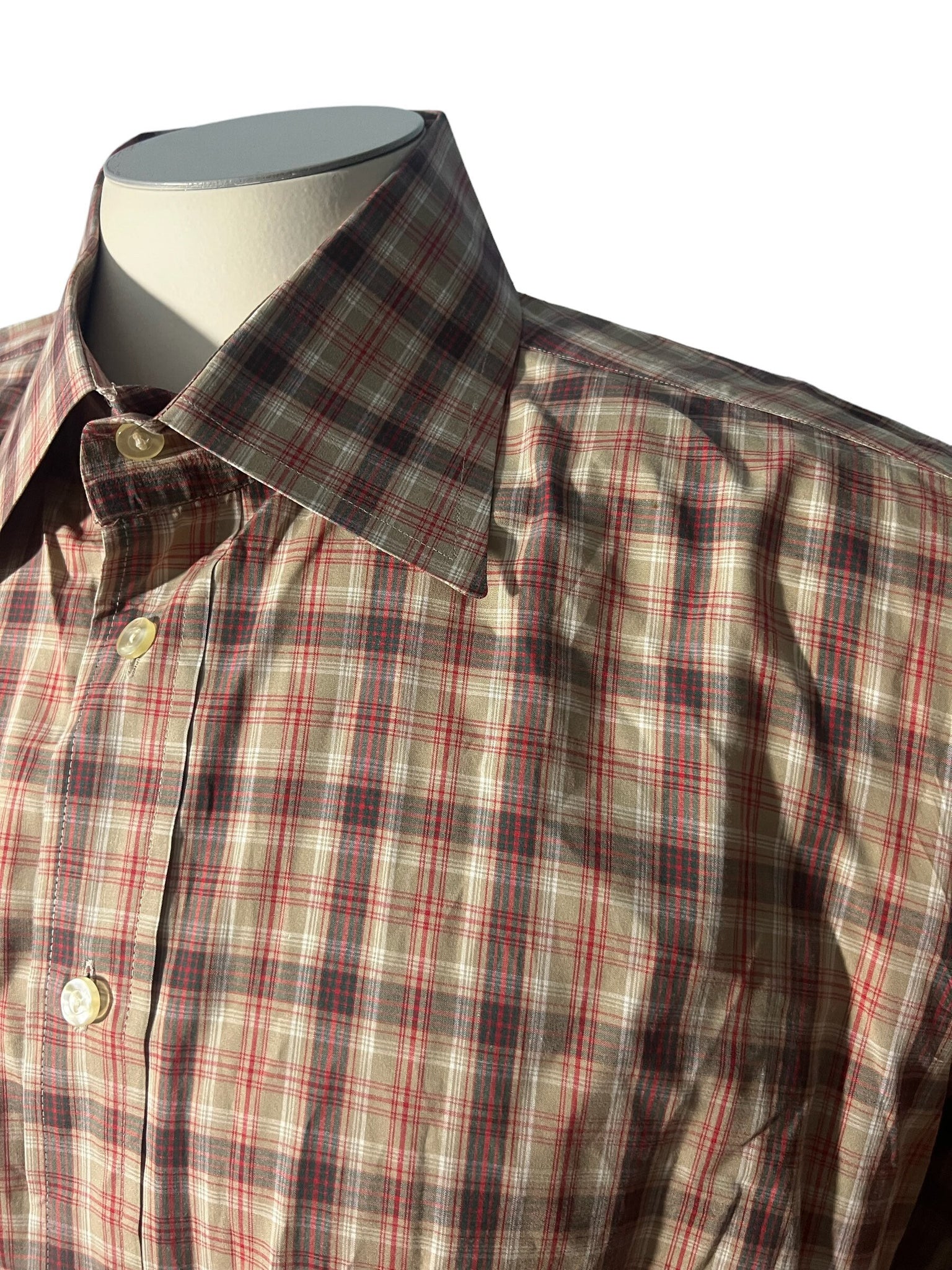 Vintage plaid Egon Von Furstenberg shirt XL