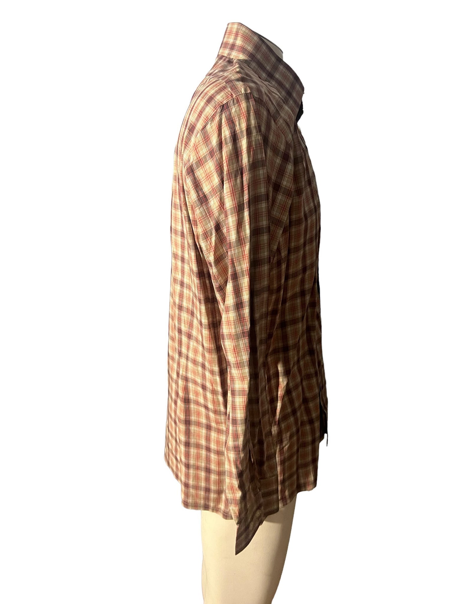 Vintage plaid Egon Von Furstenberg shirt XL