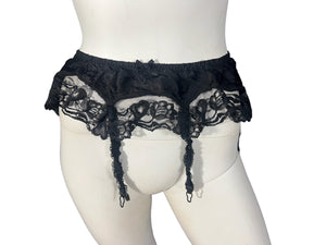 Vintage black garter belt one size