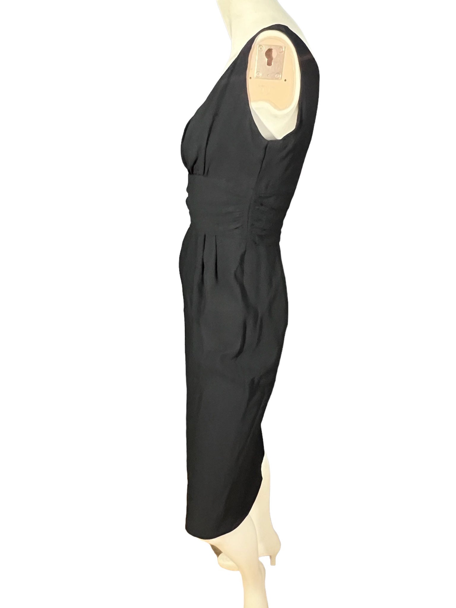 Vintage 60's black sheath fitted dress M