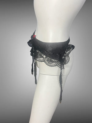 Vintage black garter belt one size