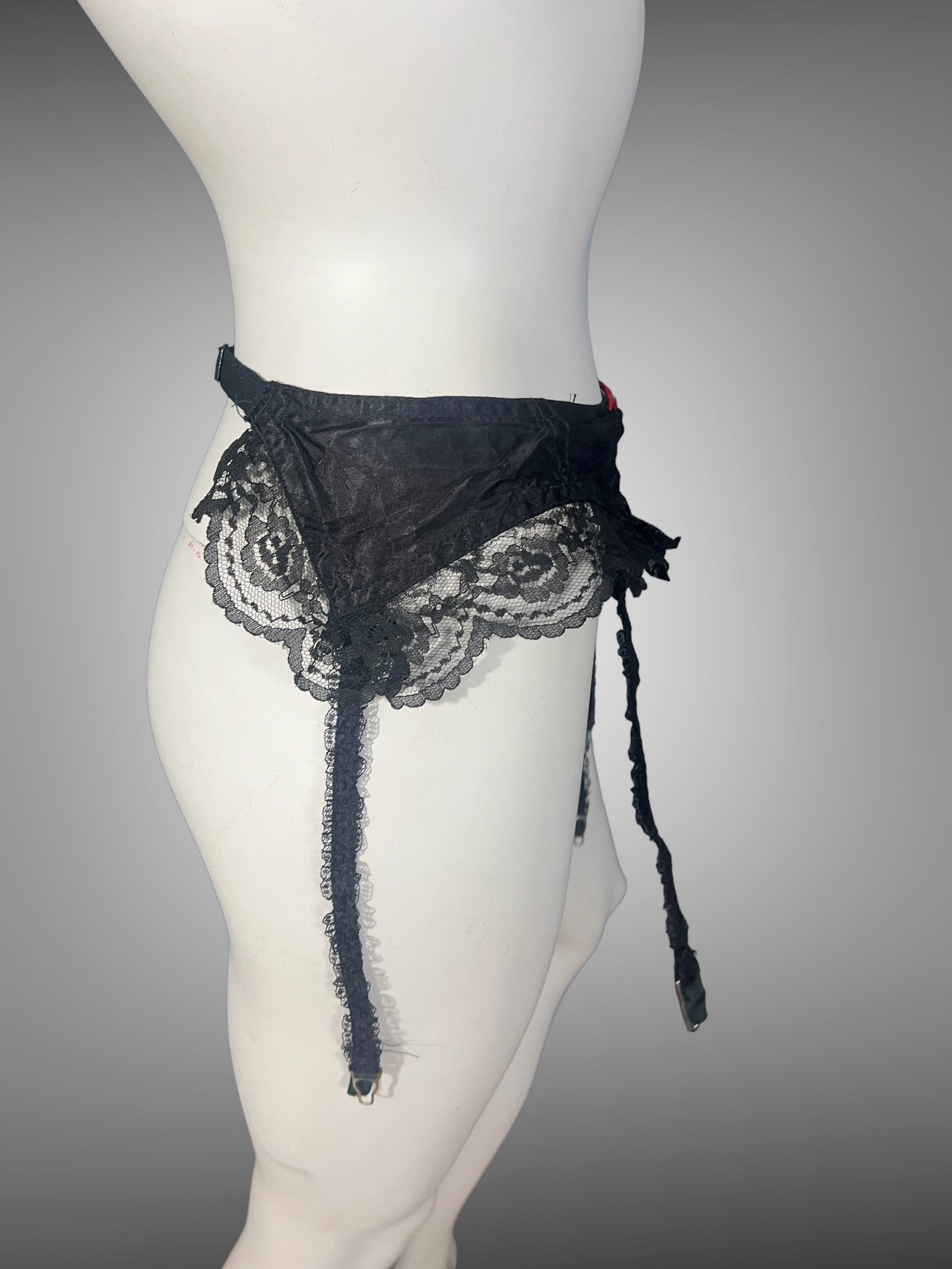 Vintage black garter belt one size