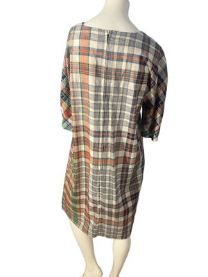 Vintage cotton plaid house dress L XL