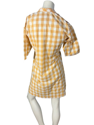 Vintage 80's cotton check shirt dress L