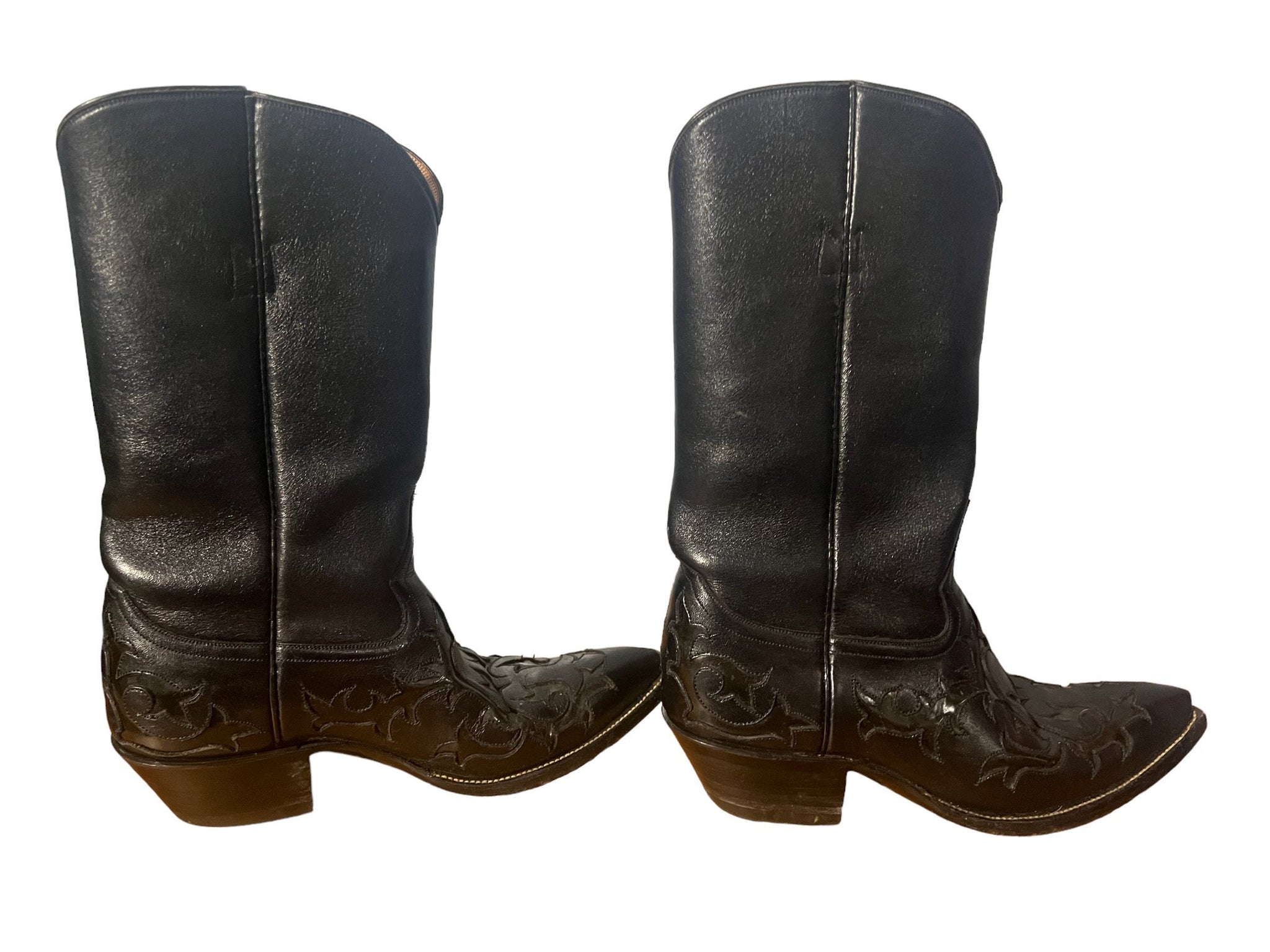 Vintage black Rocketbuster cowboy boots 5D